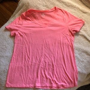 Plus Size Hot pink Heathered v-neck